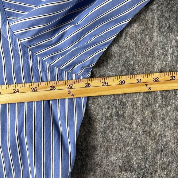 Ralph Lauren Men’s 18 36/37 Blue Stripe Shirt Long Sleeve Classic Fit Button - Picture 6 of 10